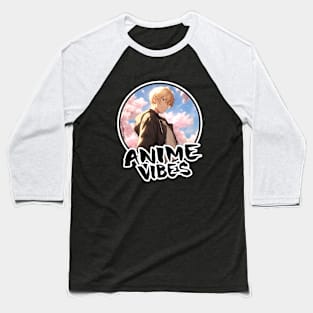 Cool Anime Boy and Cherry Blossom Trees - Anime Shirt Baseball T-Shirt